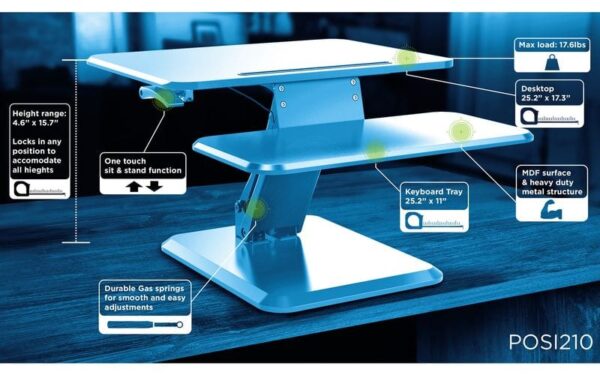 Posidesk POSI210BK pedestal desk specs